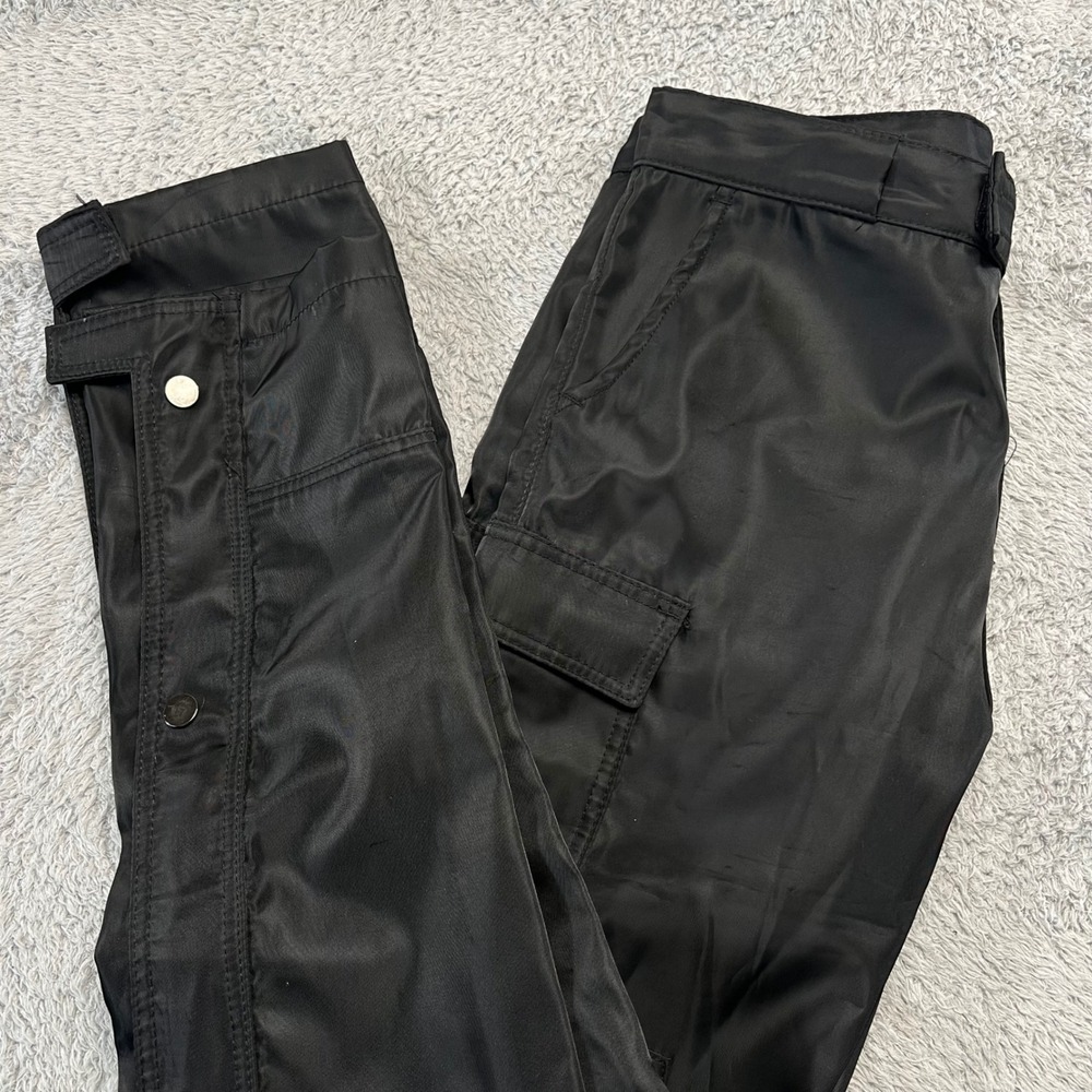 MNML Cargo Pants Black‎ Nylon Snap Button Baggy Streetwear Double Knee Mens 30